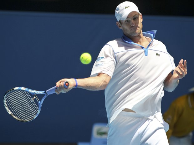 Andy Roddick, who has been treated by Dr. Joshua Dines, at play.