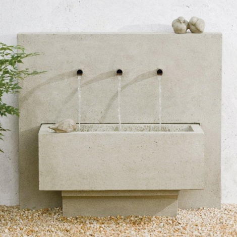 Add a Zen-like calm with the soothing sound and sparkle of water using this free-standing cast stone fountain in Alpine stone finish. Free-standing cast stone fountain in Alpine stone finish ($1,200). Mariani Gardens, 45 Bedford Road, Armonk. (914) 273-3083, marianigardens.com.