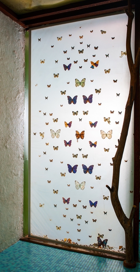 Russel Wright sliding door panel at Manitoga, circa 1960. Photograph by Rob Penner. Courtesy Samuel Dorsky Museum of Art.