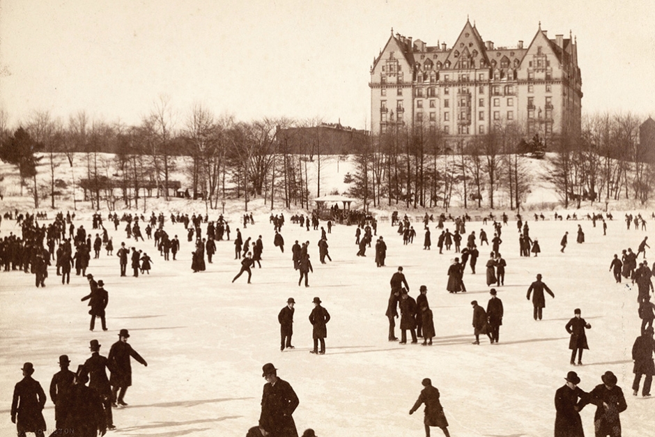 A late 19th- century view of skating in Central Park. Courtesy the New- York Historical Society Collectio
