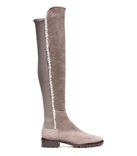 The Parka Boot puts a wintery spin on Stuart Weitzman’s iconic 5050 design. Photograph courtesy Stuart Weitzman.
