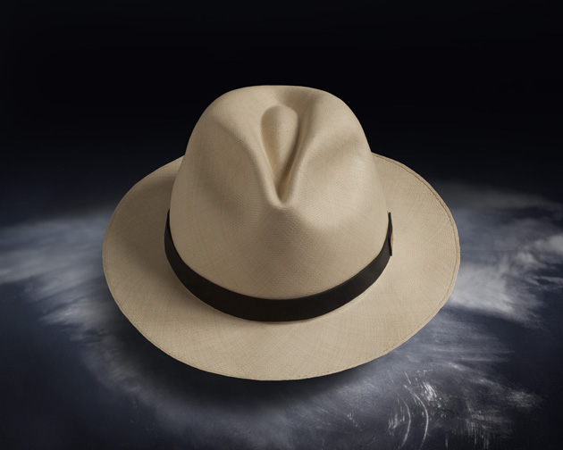 This Fedora Black Silk Headband E-Class Monticristi Extra Fino 44 Grade handmade 100-percent Toquilla Straw Hat ($19,000), a unique piece that takes 7 to 10 months to create. Photograph courtesy Monticristi.