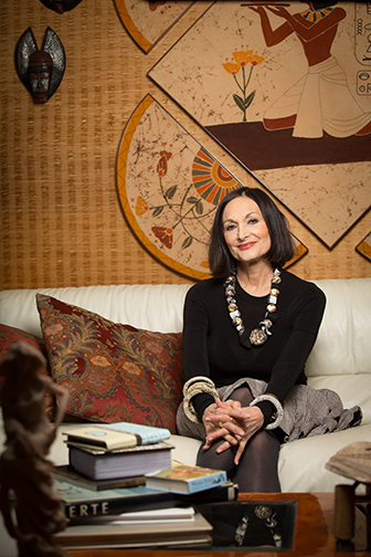 Artist Gina Bratter  in her Dobbs Ferry home. Photograph by John Rizzo.