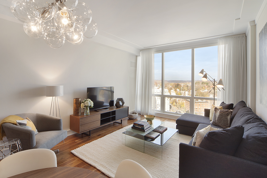 The sleek interiors of The Residences at The Ritz-Carlton Westchester II. Photographs courtesy The Residences at The Ritz-Carlton Westchester II