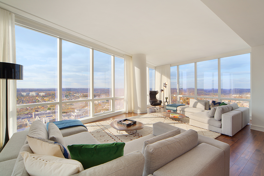 The sleek interiors of The Residences at The Ritz-Carlton Westchester II. Photographs courtesy The Residences at The Ritz-Carlton Westchester II