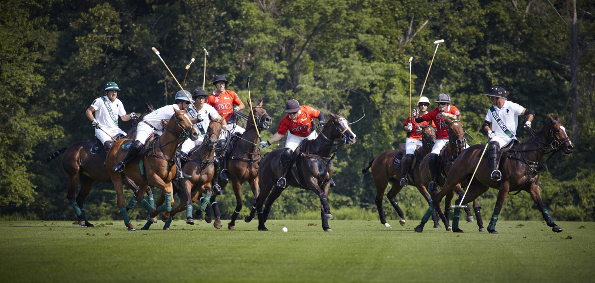 Team White Birch faces off against  Team Audi. Photograph by ChiChi Ubina. Photograph courtesy Greenwich Polo Club.