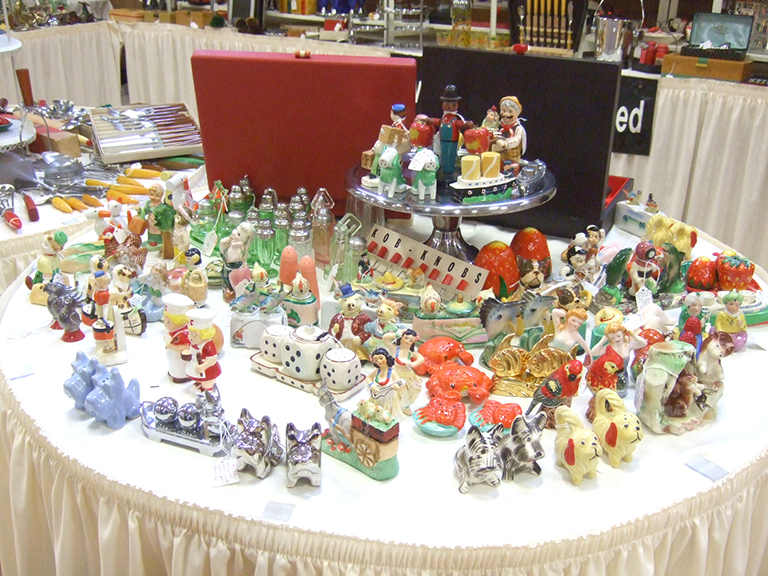 Vintage kitchen finds, including salt-and-pepper shakers, will be among the wares on display at the 22nd annual Larchmont Antiques and Collectibles Show. Photograph courtesy the Larchmont Antiques and Collectibles Show.