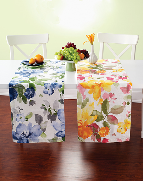 The Bouquet runners from Bodrum Linens bring the bounty of the garden indoors. Photograph courtesy of Bodrum Linens.