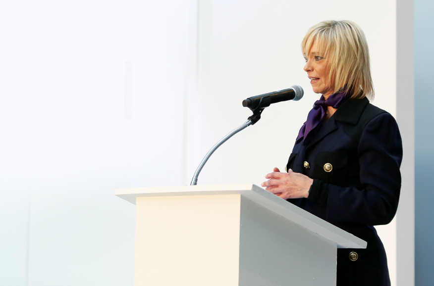 Avril Graham speaking at "Fashion Meets Philanthropy." Photograph by Nicole Taylor.