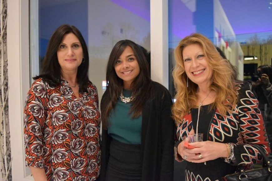 From left, guests Bernadette Deamico, Yvette Garcia and Jana Rafrig enjoy the evening to benefit Dress for Success Mid-Fairfield County. 