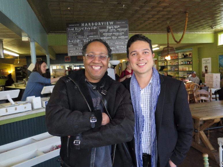 From left: Musician Joel Martin and singer-songwriter Rick Reyes, performing artists at “Footsteps of Peace.” Photograph courtesy The Klein.