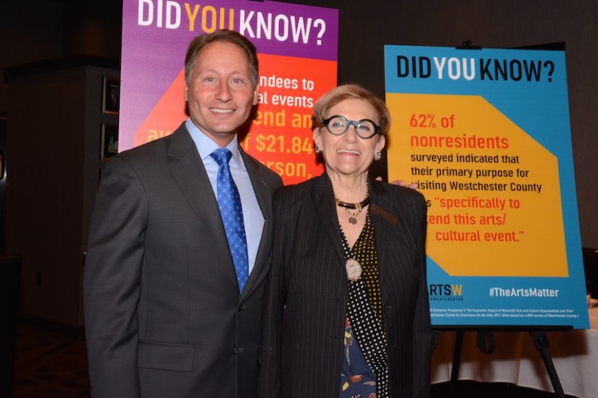 Janet T. Langsam with her “main squeeze,” Robert P. Astorino. Courtesy ArtsWestchester.
