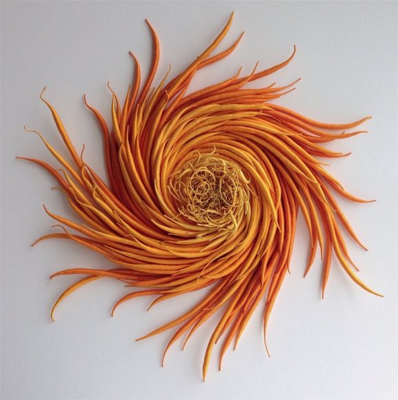 Catherine Latson, “Specimen 5,” 2017, hand-dyed cotton thread, cotton, wire, 34 x 34 x 4 inches. Catherine Latson photograph. Courtesy Kenise Barnes Fine Art.