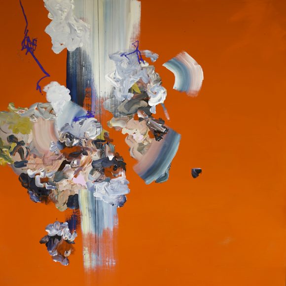 Janna Watson, “NEAR TO A WILD HEART,” 2017, acrylic, gouache, oil pastel and ink on birch panel with resin, 48 x 48 inches. Janna Watson photograph. Courtesy Kenise Barnes Fine Art.