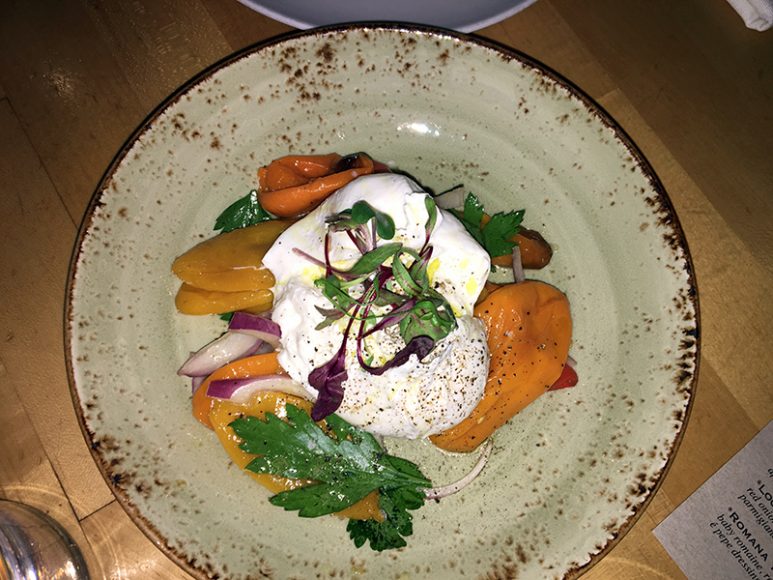 The creamy Burrata salad. Photograph by Danielle Renda. 