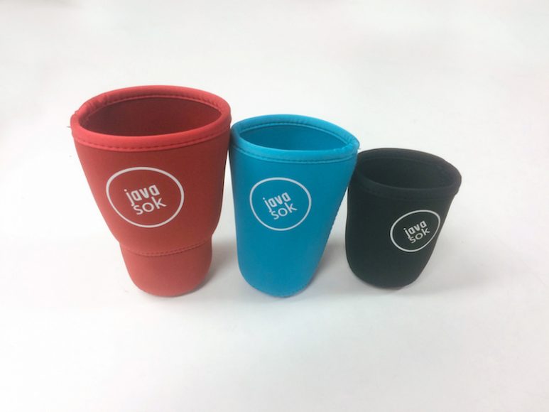 Colorful sleeves from JavaSok to keep your coffee (or other bevies) from burning or freezing your hands. Photographs by Sebastián Flores.
