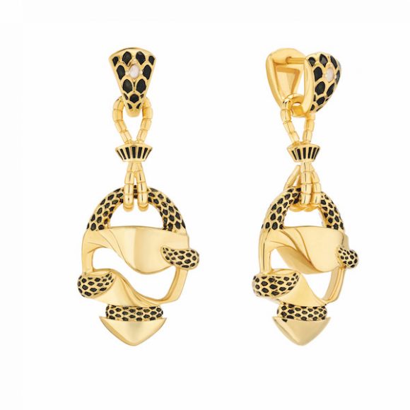 Lalique’s latest jewelry designs feature a collection created in homage to the Greek mythic figure Eurydice, which includes these earrings. Courtesy Lalique.