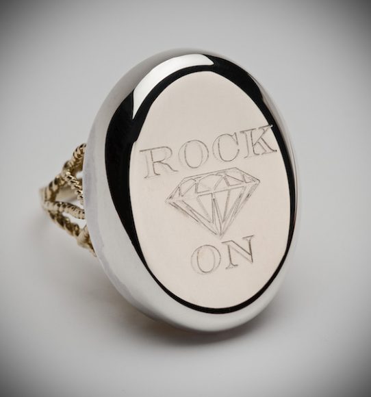 Mary Hallam Pearse. “Rock On,” 2014. Gold, silver. Courtesy of the artist. Image courtesy Bard Graduate Center Gallery.