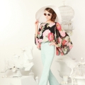 lady-pleated-sleeve-blouson-top-front