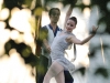 Abi Stafford and Jared Angle from Tom Gold Dance on stage in the garden  at the Pocantico Center of the Rockefeller Brothers Fund
