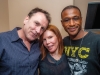 Colin Quinn, Eilhys Hackworth and Tommy Davidson warming up.
