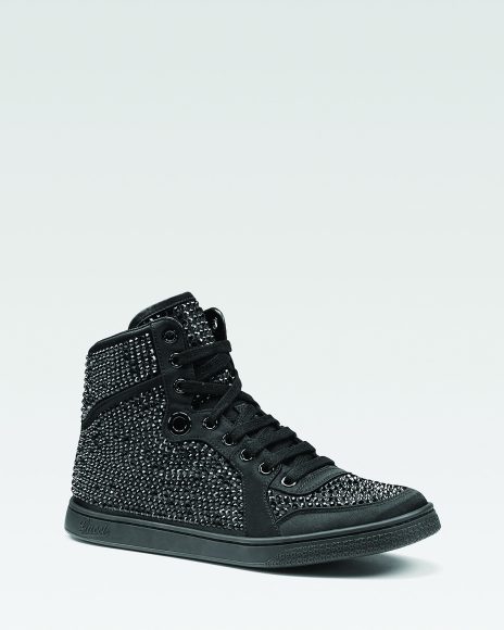 Bloom-Gucci Coda high-top, satin colorblock sneaker, $1,100, available at Bloomingdales.com. Image courtesy Bloomingdale’s.