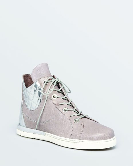 Stuart Weitzman Charmain lace-up, high-top sneaker, $398, available at Bloomingdales.com. Image courtesy Bloomingdale’s.