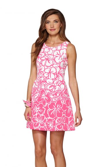 Bella fit and flare dress in PB Pink Strike a Posie.