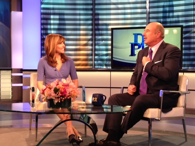 Mary Calvi with Dr. Phil. Photo courtesy of WCBS.