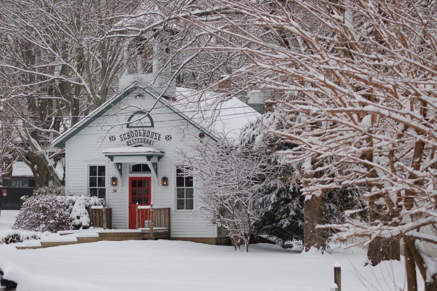 The Schoolhouse in winter.