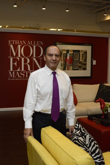 Farooq Kathwari in Ethan Allen’s Danbury headquarters.