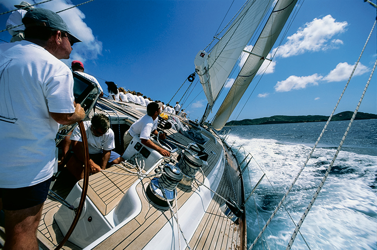 Sailboat participating in Antigua Race Week. Photograph copyright Onne van der Wal/Corbis.