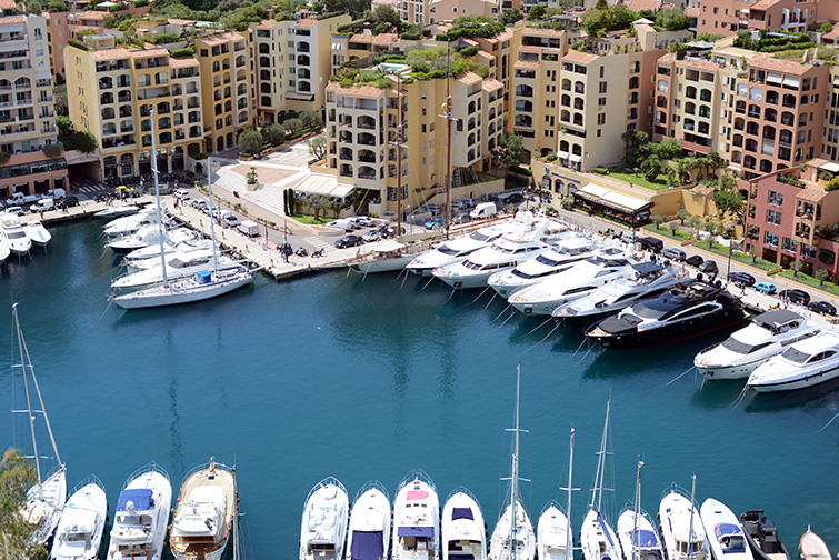 Luxury boats of the rich and famous at anchor in Monaco. Photograph by Bob Rozycki.