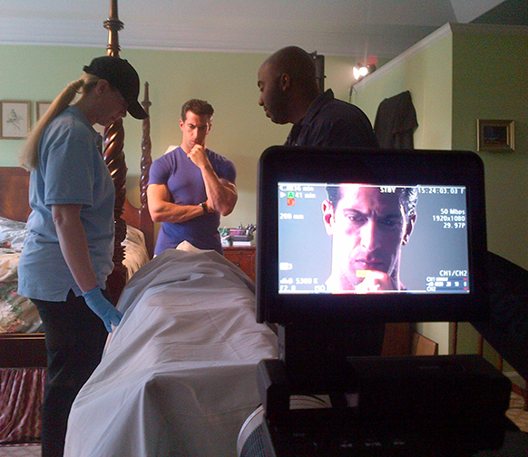 Giovanni Roselli on the set of the television show “Deadly Affairs,” which aired in 2013. Photograph courtesy of Giovanni Roselli.