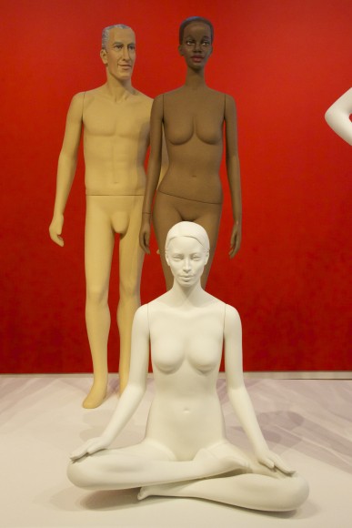Featured in the foreground, Yoga, a 2001 collaboration with model Christy Turlington.