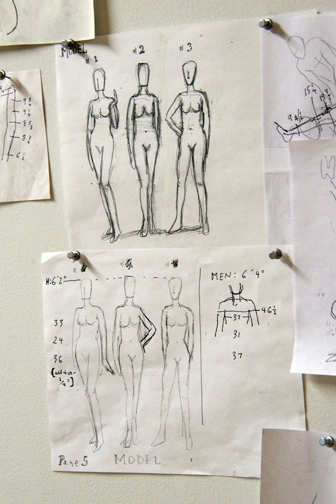 The Pucci studio at the museum includes details from all steps of the mannequin-making process.