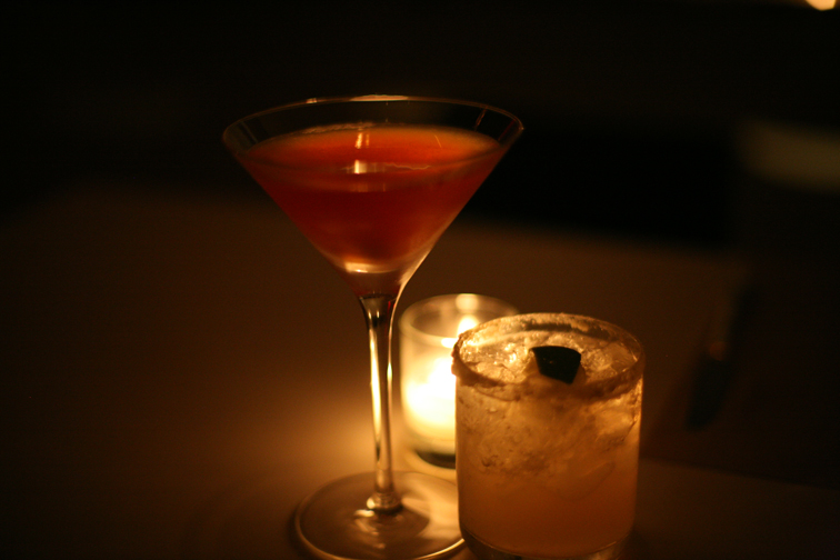 A seasonal cherry cocktail and a ginger margarita. 