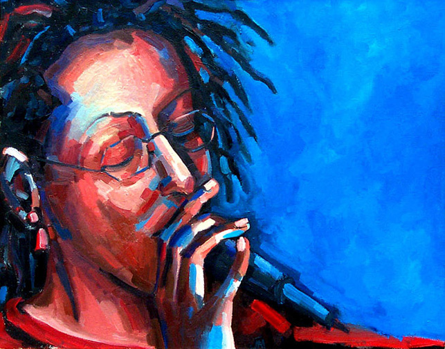 A painting by Jackie Merritt. Courtesy ArtsWestchester and thecountryblues.com.
