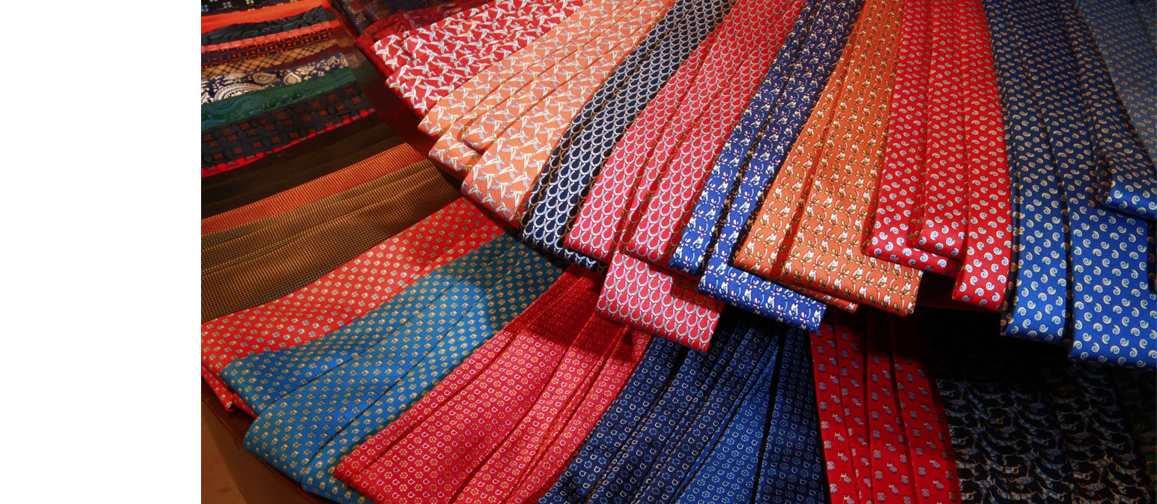 An array of ties at Neiman Marcus Westchester in White Plains speaks to the expressivity of this power accessory. Photograph by Bob Rozycki.