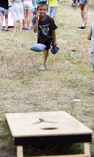 Cornhole is an old-time game that's gaining newfound popularity. Visitors can try their skills during “CORNucopia,” at Philipsburg Manor in Sleepy Hollow Labor Day weekend. Photograph by Tom Nycz. Courtesy Historic Hudson Valley