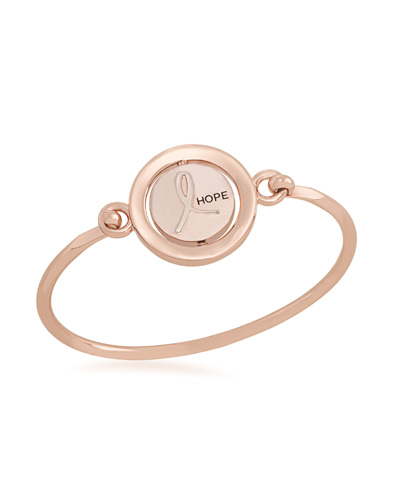 The Hope Bangle from Carolee supports the work of the Breast Cancer Research Foundation.