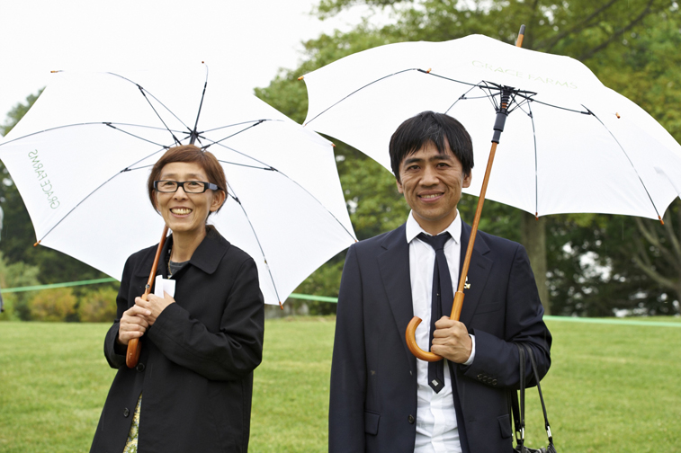Kazuyo Sejima and Ryue Nishizawa at Grace Farms groundbreaking. Photograph © Lisa Berg, 2013.