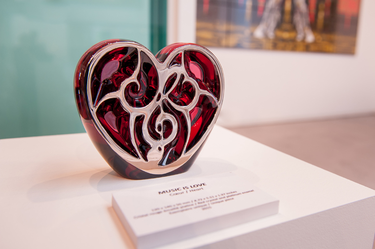 The red crystal heart, limited to 999 worldwide, $1,800. Photograph courtesy of Lalique.