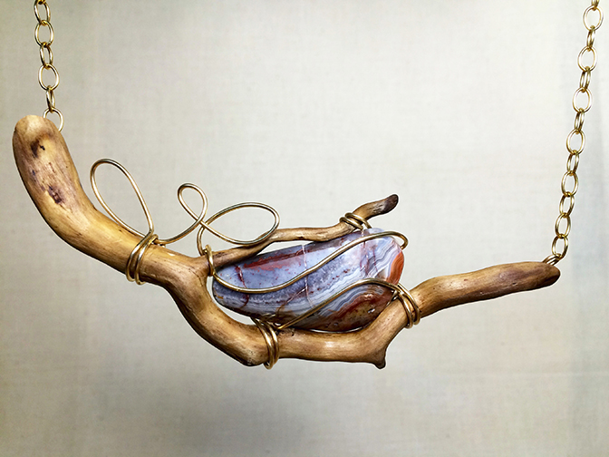 Avery Syrig’s “Blue Wave Necklace” will be featured at “Craft-Tastic.” Photograph courtesy of Pelham Art Center.