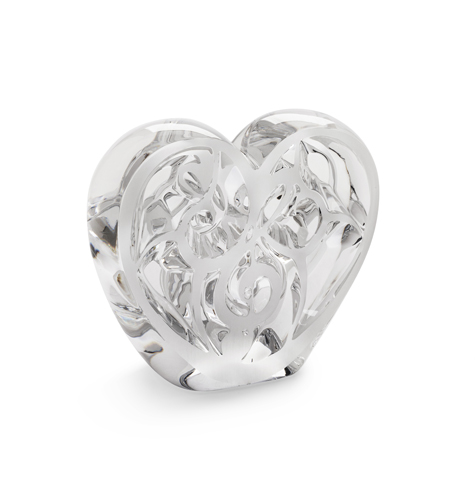 The clear crystal heart, limited to 999 worldwide, $1,200. Photograph courtesy of Lalique.