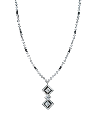 Tiffany necklace in platinum with black onyx and princess-cut and round brilliant diamonds. $115,000. Copyright Tiffany & Co. 