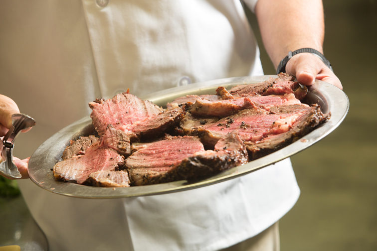 Prime rib served up by Homestyle Caterers. Photograph by John Rizzo.
