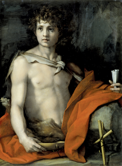 At The Frick – Andrea del Sarto’s “Saint John the Baptist” (circa 1523, oil on panel), Palazzo Pitti, Galleria Palatina, Florence. By permission of the Ministero dei beni e delle attività culturali e del turismo.