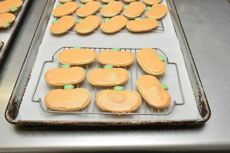 Pumpkin-shaped cookies. Photograph by Bob Rozycki.