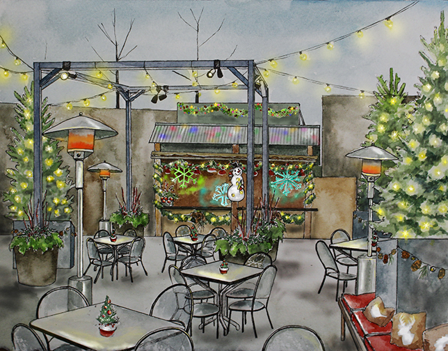 Rendering of Frosty’s Schnapps Haus at The New York Botanical Garden. Courtesy of The New York Botanical Garden